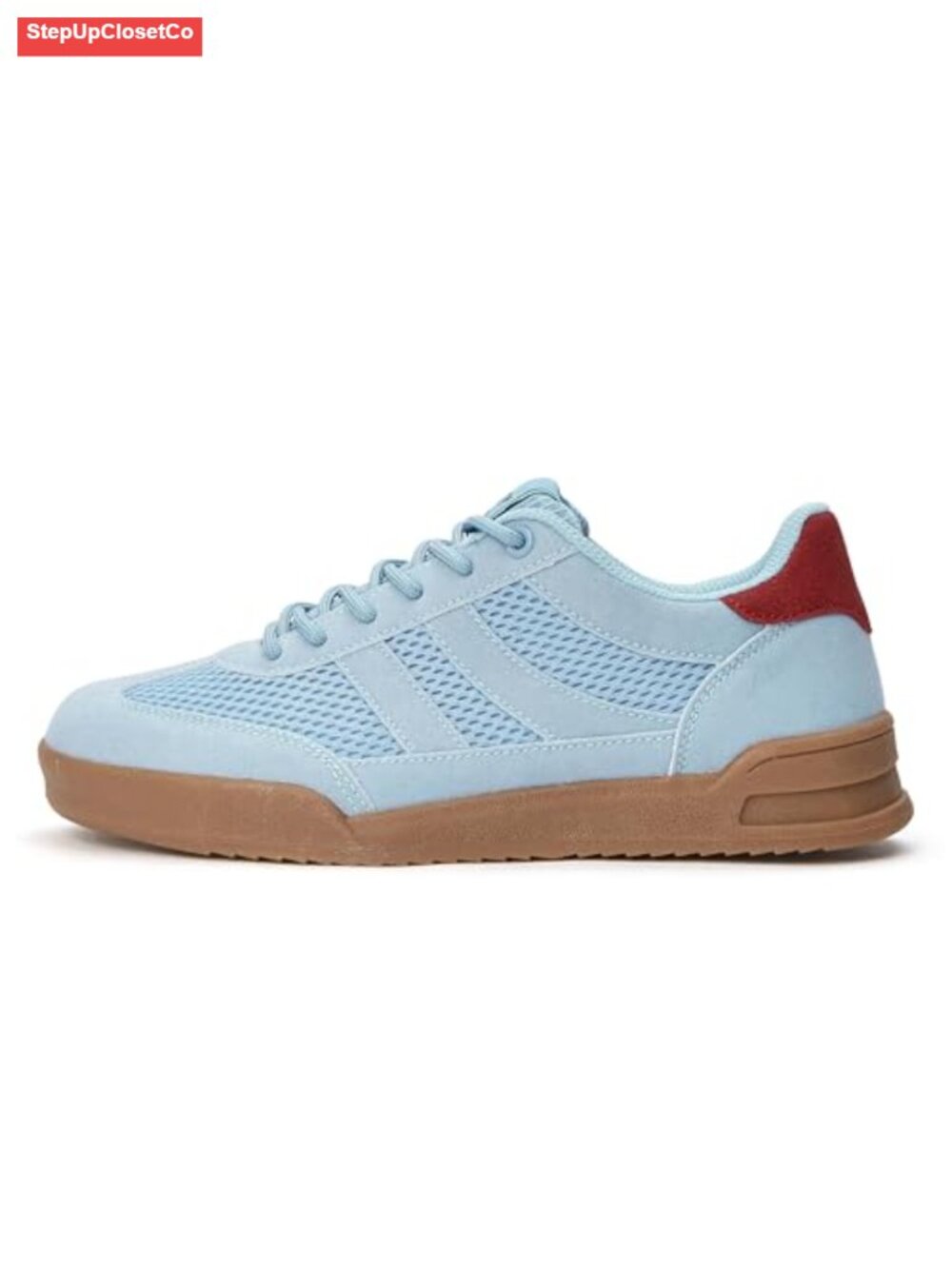 Mesh Retro Sneakers with Gum Sole, Breathable Running Shoes